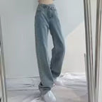 Jean en Denim Taille Haute Tendance
