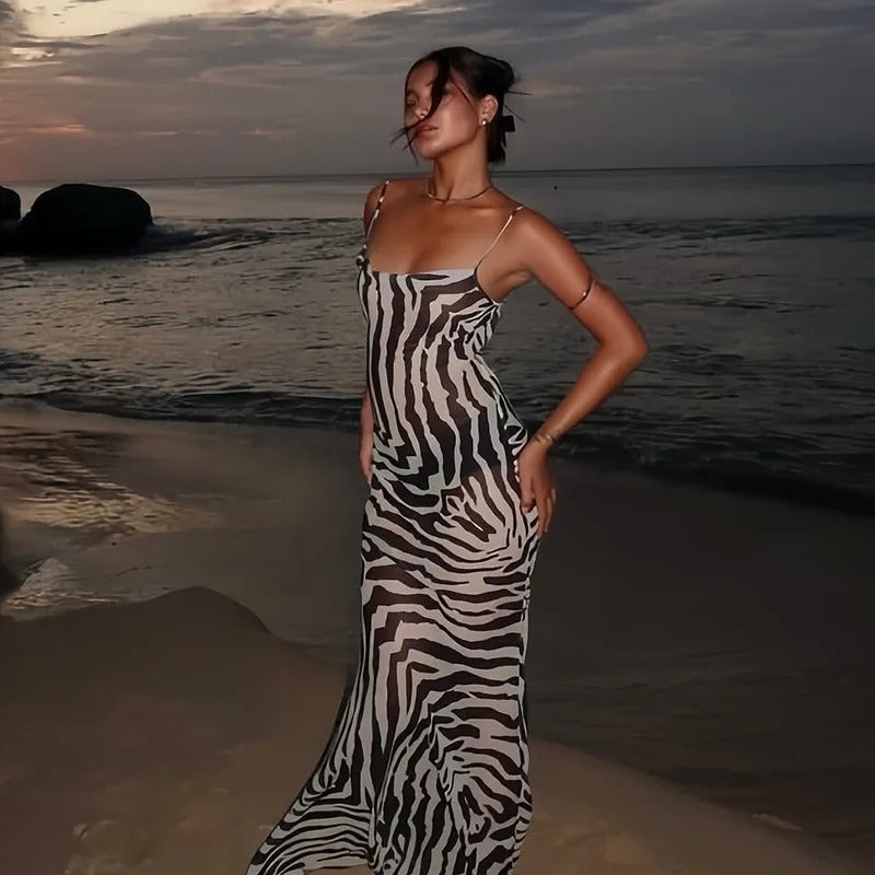 Cassandre | Robe Maxi Décolleté V Tendance Été Élégant