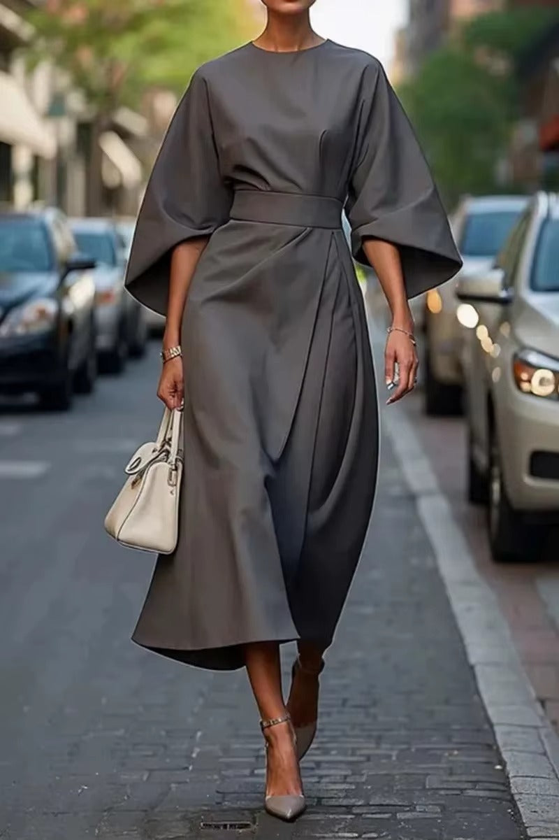 Élise | Robe de Travail Midi Tendance Printanière Chic