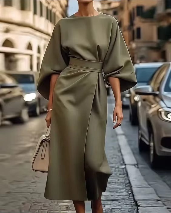 Élise | Robe de Travail Midi Tendance Printanière Chic
