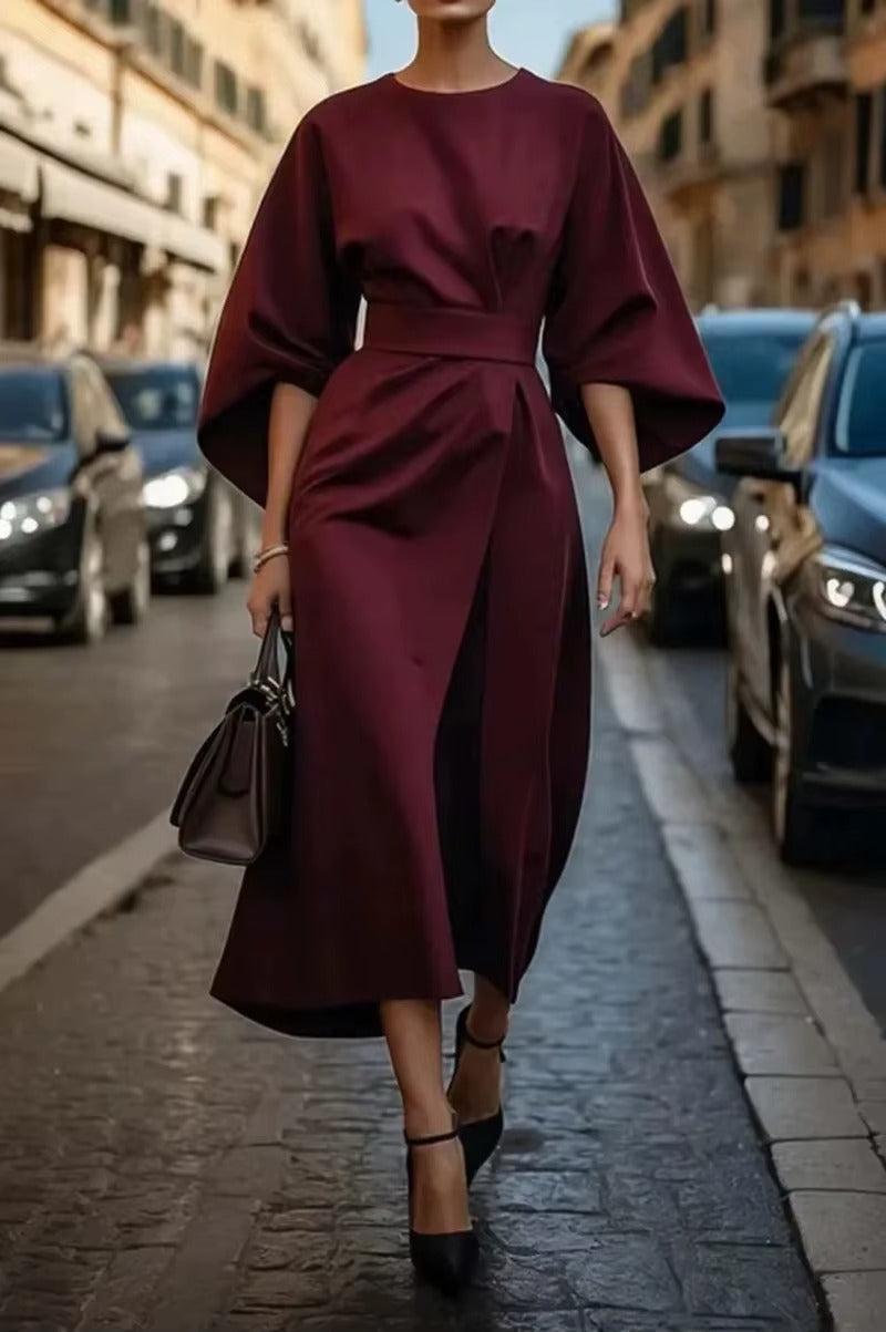 Élise | Robe de Travail Midi Tendance Printanière Chic