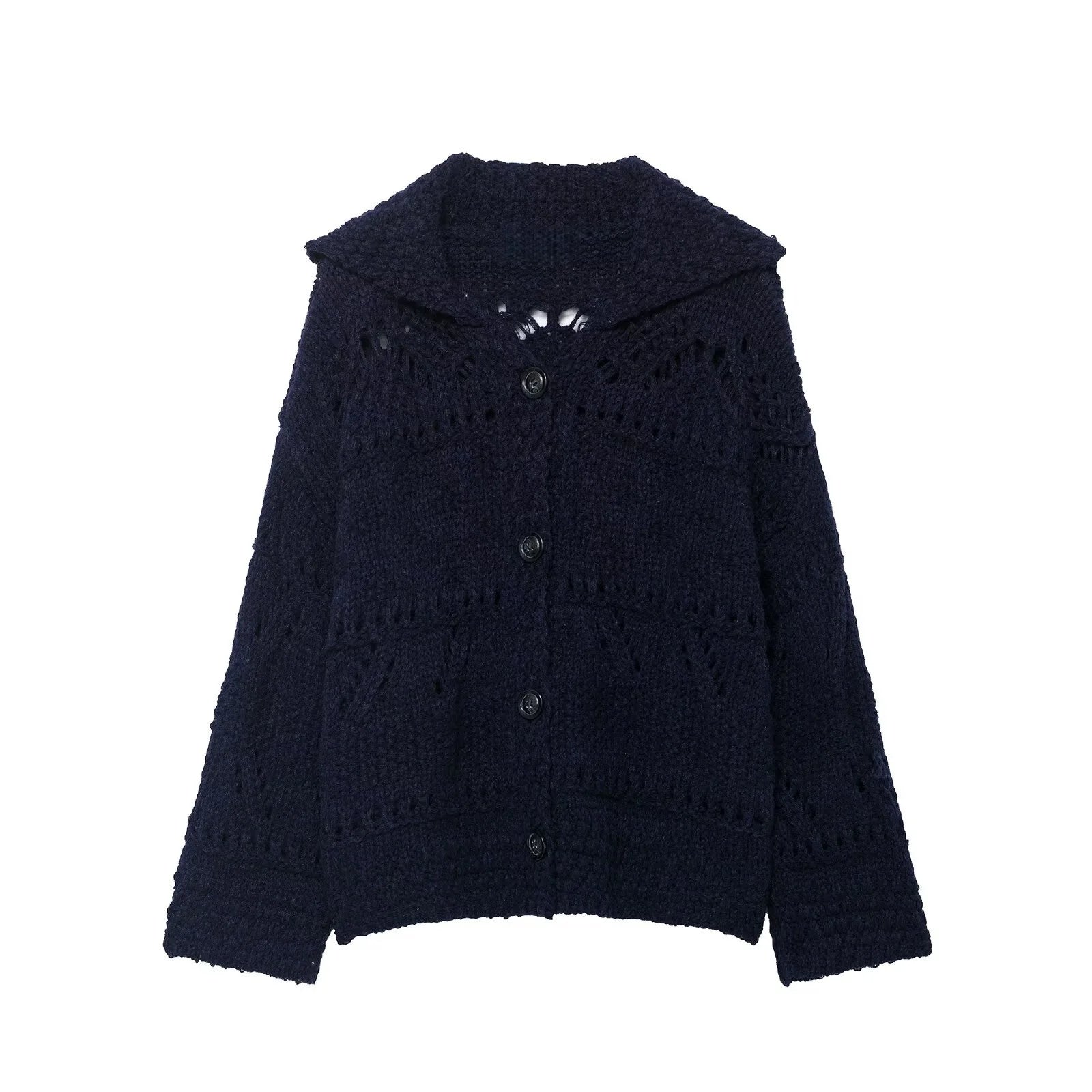 Cardigan En Maille Épaisse Pointelle