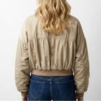 Veste Bomber Femme Courte à Manches Froncées