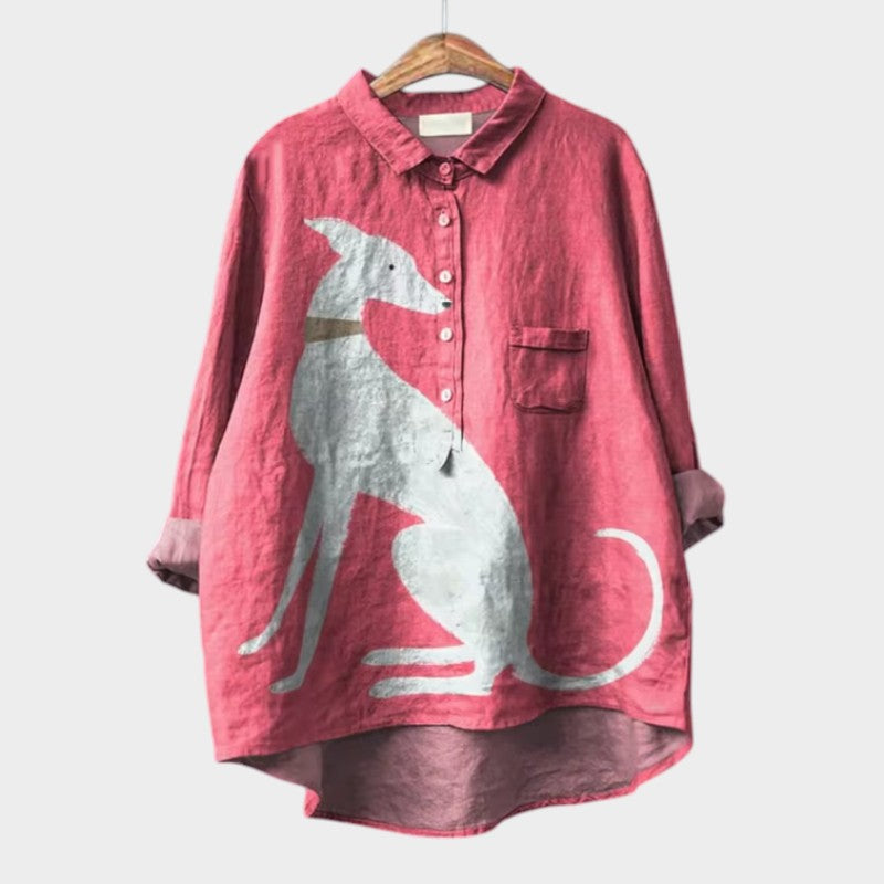 Charlotte - Blouse Lin Tendance Imprimée Femme