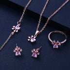Arbour – Parure de bijoux 4 pièces avec patte et cœur en zirconia