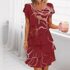 Robe Midi Femme à Volants Chic - Denise – Bordeaux
