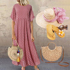Monique - Robe Longue Femme à Pois Bohème