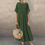 Monique - Robe Longue Femme à Pois Bohème