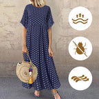 Monique - Robe Longue Femme à Pois Bohème
