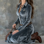 Madeleine™ — Robe élégante à toucher velours