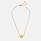 Collier Élégant en Or Couleur avec Fleurs