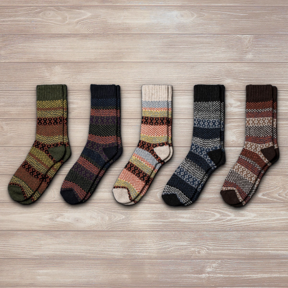 Ensemble de 5 Paires de Chaussettes en Laine Tore