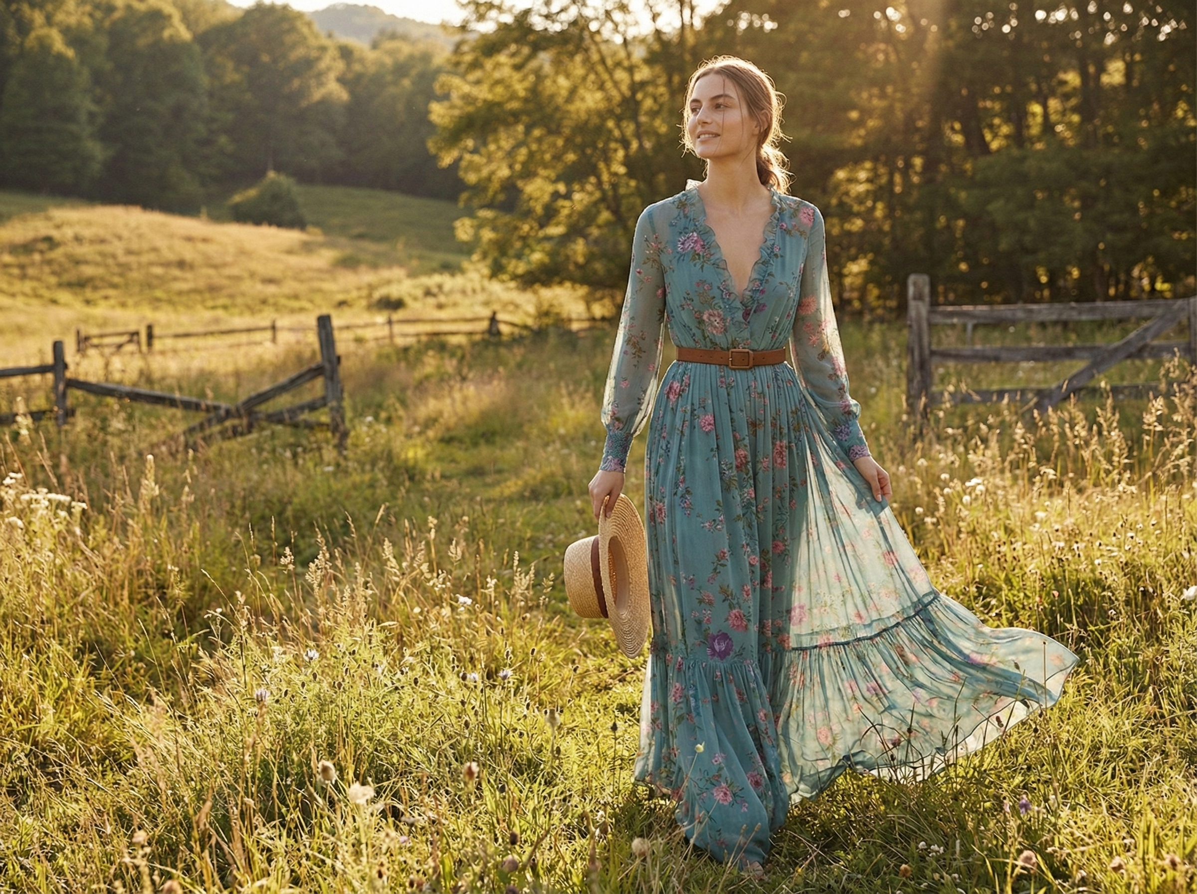 Amélie | Robe Maxi Imprimée Bohémienne Tendance Élégante