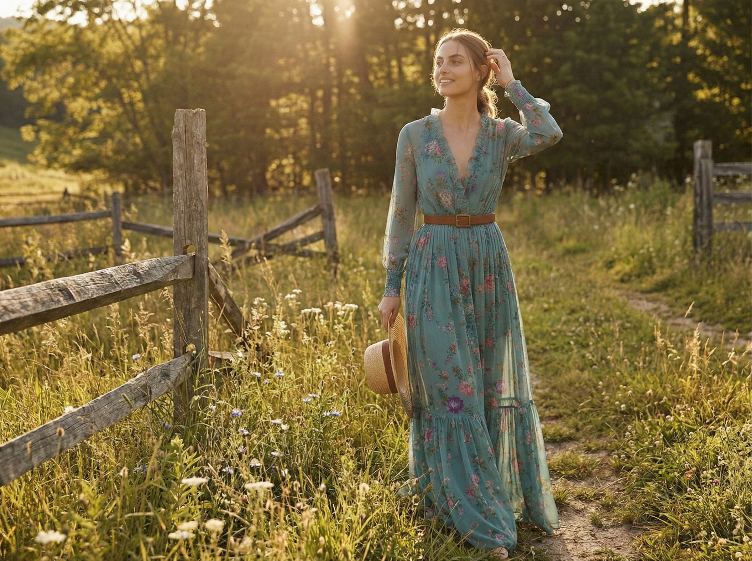 Amélie | Robe Maxi Imprimée Bohémienne Tendance Élégante