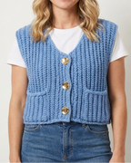 Gilet En Maille Épaisse Avec Boutons